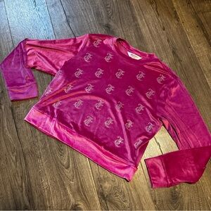 Juicy Couture Bright Pink/Fuchsia Logo Rhinestone Sleep Top